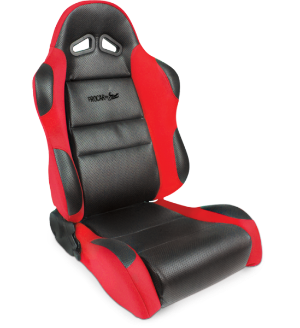 All Jeeps (Universal), Universal - Fits All Vehicles Procar Racing Seat - Sportsman Series, Black Vinyl Inside, Red Velour Wings & Side Bolsters (Right)