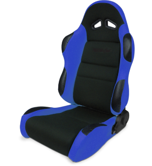 All Jeeps (Universal), Universal - Fits All Vehicles Procar Racing Seat - Sportsman Series, Black Velour Inside, Blue Velour Wings & Side Bolsters (Left)
