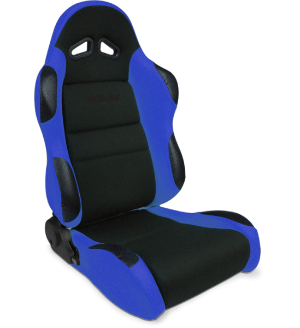 All Jeeps (Universal), Universal - Fits All Vehicles Procar Racing Seat - Sportsman Series, Black Velour Inside, Blue Velour Wings & Side Bolsters (Right)