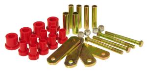 1962-1976 Dodge Dart, 1962-1976 Dodge Demon, 1962-1976 Plymouth Barracuda, 1962-1976 Plymouth Duster, 1962-1976 Plymouth Valiant Prothane Rear Leaf Spring Bushings and Shackles - Red