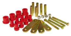 1962-1976 Dodge Dart, 1962-1976 Dodge Demon, 1962-1976 Plymouth Barracuda, 1962-1976 Plymouth Duster, 1962-1976 Plymouth Valiant Prothane Rear Leaf Spring Bushings and Shackles - Red