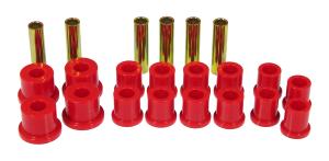 83-88 Ford Bronco 2/4WD Prothane Leaf Spring Bushings - Rear Spring Eye and Shackle (Red)