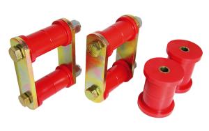 1964-1973 Ford Mustang  Prothane Rear Leaf Spring Eye Bushings and HD Shackle Kit - Red