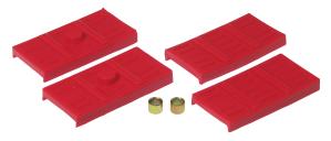 1962-1967 Chevrolet Nova , 1967-1969	 Chevrolet Camaro , 1967-1969 Pontiac Firebird , 1969-1974 Chevrolet Nova  Prothane Rear Leaf Spring Pads - Mono Leaf - Red