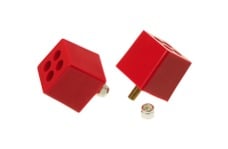 Universal Prothane PRO Bump Stops - Red - Universal Bump Stop 2X2X2 W 3/8in Stud