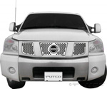 04-07 Nissan Armada, 04-07 Nissan Titan Putco Bolt-Over Grilles - Punch Stainless Steel
