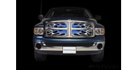 07-08 Gmc Sierra HD Putco Bolt-Over Grilles - Flaming Inferno Stainless Steel Painted (Blue)