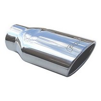 All Cars (Universal) Pypes Stainless Steel Polished Exhaust Tip - Oval - Slant Cut - Rolled Edge - 3