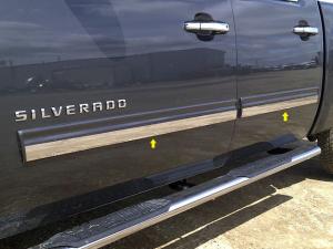 09-13 Chevy Silverado Crew Cab QAA Body Side Accent Trims with Molding Inserts (1 13/16