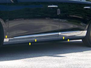 13 Cadillac XTS 4 Door QAA Full Rocker Panel Trims with Flares (6 3/8