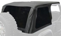 97-06 TJ Wrangler  Rampage Frameless Soft Trail Top Kit - Black Diamond with Tinted Windows (Upper Half Door Skins Sold Separately)