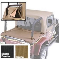 97-06 Jeep Wrangler with Factory Soft Top Rampage Zippered Tonneau Top Boot with Channel Mount - Denim Spice