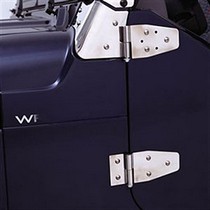 01 Jeep Wrangler with Full Steel Doors, 87-06 Full or Half Jeep Wrangler with Steel Half Doors Rampage Door Hinges for Full Steel Doors with Mirror Mount Holes - Stainless Steel