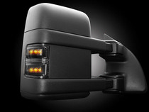 Ford 08-11 F250/F350 Superduty Recon Side Mirror Lenses (2-Piece Set) w/ L.E.D. Amber Turn Signals - Smoked Lens