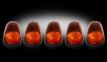 Dodge 03-10 Heavy-Duty 2500 & 3500 Recon (5-Piece Set) Amber Cab Roof Light Lens with Amber L.E.D.s - Complete Kit with wiring & hardware