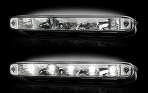 All Jeeps (Universal), All Vehicles (Universal) Recon LED Daytime Running Lights w White LEDs & Rectangular Shaped Housing aka 