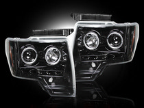Ford F150 09-11 Recon Projector Headlight Set - Smoked / Black