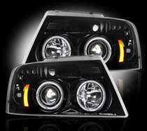 Ford F150 04-08 Recon Projector Headlight Set - Smoked / Black
