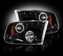 Dodge Ram 09-11 1500 Recon Projector Headlight Set - Smoked / Black