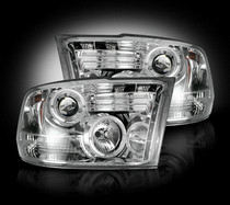 Dodge Ram 09-11 1500 Recon Projector Headlight Set - Clear / Chrome