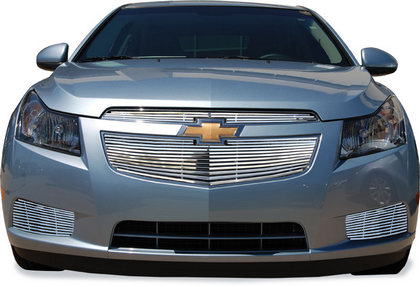 11-13 Chevrolet Cruze Restyling Ideas ABS Grille Insert - Chrome Stainless Steel Billet, Top Bumper