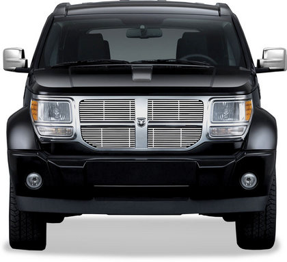 07-12 Dodge Nitro Restyling Ideas ABS Grille Insert - Chrome Stainless Steel Billet, Top