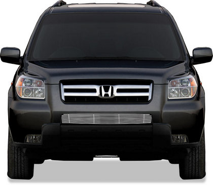 06-08 Honda Pilot Restyling Ideas Grille Insert - Chrome Stainless Steel Billet, Bumper