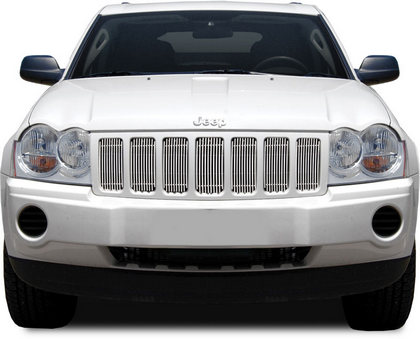 05-07 Jeep Grand Cherokee Restyling Ideas ABS Grille Insert - Chrome Stainless Steel Billet, Top