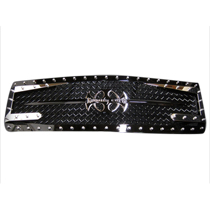 11-14 GMC Sierra Denali 2500/3500 Royalty Core RC3DX Innovative Grille - Satin Black, 5.0 Super Mesh, Diamond Crimp