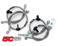00-04 Ford Focus w/ Rear Drum Brakes, 00-06 Focus Le, Lx, S2, Se, Street, Svt, Zts, Ztw, Zx3, Zx4, Zx4 St, Zx5, Zxw Russell Brake Lines - Pre-Assembled Brake Line Kit