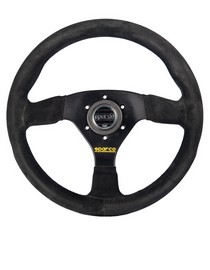 All Cars (Universal), All Jeeps (Universal), All Muscle Cars (Universal), All SUVs (Universal), All Trucks (Universal), All Vans (Universal) Sparco 383 Steering Wheel - Suede (Black)