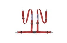Universal Sparco SPA Harness & Belt Accessories - Belt 2 Inch Red 4Pt Snap-In