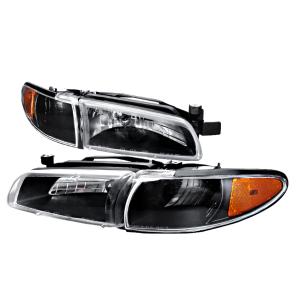 97-03 PONTIAC GRAND PRIX CRYSTAL HOUSING HEADLIGHTS BLACK Spec D Crystal Euro Headlights (Black)