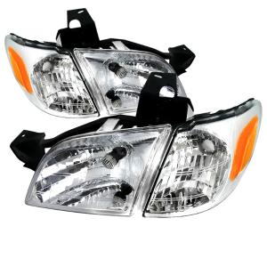 97-05 Chevrolet VENTURE 1 PIECE CRYSTAL HEADLIGHTS CHROME Spec D Crystal Euro One-Piece Headlight (Chrome)