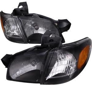 97-05 Chevrolet VENTURE 1 PIECE CRYSTAL HEADLIGHTS BLACK Spec D Crystal Euro One-Piece Headlight (Black)