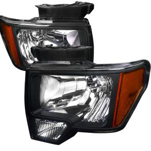 09-14 Ford F-150 (Will not fit factory xenon style headlight models) Spec D Euro Headlights (Black)