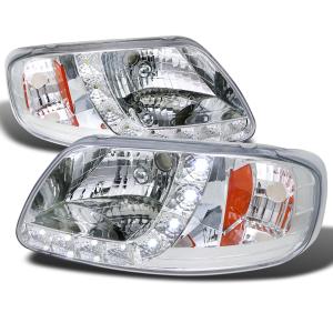 97-03 FORD F-150 1 PIECE DESIGN LED HEADLIGHTS Spec D LED Euro One-Piece Headlight 