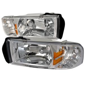 94-01 DODGE RAM CRYSTAL HOUSING HEADLIGHT CHROME Spec D Euro Headlights (Chrome)