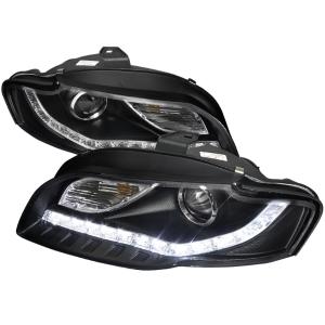 06-08 AUDI A4 PRJECTOR HEADLIGHT BLACK R8 STYLE Spec D R8 Style Projector Headlights (Black)