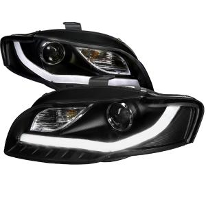 06-08 AUDI A4 PRJECTOR HEADLIGHT BLACK R8 STYLE WITH LED SIGNAL Spec D R8 Style LED Projector Headlights (Black)