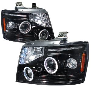 07-12 Chevrolet AVALANCHE HALO PROJECTOR HEADLIGHT GLOSS BLACK HOUSING SMOKE LENS Spec D Halo Projector Headlights (Glossed Black/Smoke)