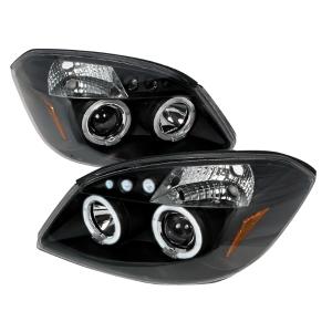 05-10 Chevrolet COBALT HALO LED PROJECTOR BLACK Spec D LED Halo Projector Headlights (Black)