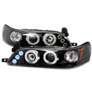 93-97 TOYOTA COROLLA HALO LED PROJECTOR BLACK Spec D LED Halo Projector Headlights (Black)