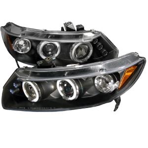 2006-2011 Honda Civic 2DR Coupe models only Spec D LED Halo Projector Headlights (Black) / 2DR Coupe models only