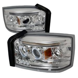 05-07 DODGE DAKOTA HALO LED PROJECTOR CHROME Spec D LED Halo Projector Headlights (Chrome)