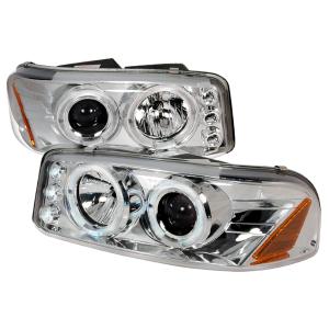 00-06 GMC DENALI HALO LED PROJECTOR CHROME Spec D LED Halo Projector Headlights (Chrome)
