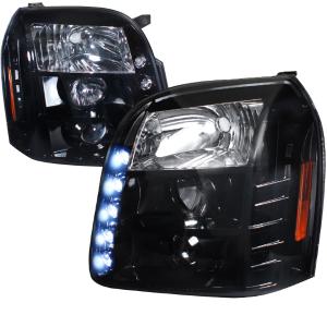 07-10 GMC Yukon HALO PROJECTOR HEADLIGHT GLOSS BLACK HOUSING SMOKE LENS Spec D Halo Projector Headlights (Glossed Black/Smoke)
