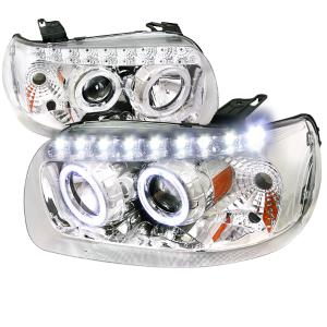 05-07 FORD ESCAPE PROJECTOR HEADLIGHT CHROME WITH AMBER REFLECTOR Spec D Projector Headlights - Halo LED, Chrome Color