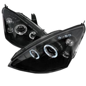 00-04 FORD FOCUS HALO LED PROJECTOR BLACK Spec D LED Halo Projector Headlights (Black)