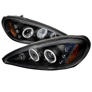 99-05 PONTIAC GRAND AM HALO LED PROJECTOR BLACK Spec D LED Halo Projector Headlights (Black)